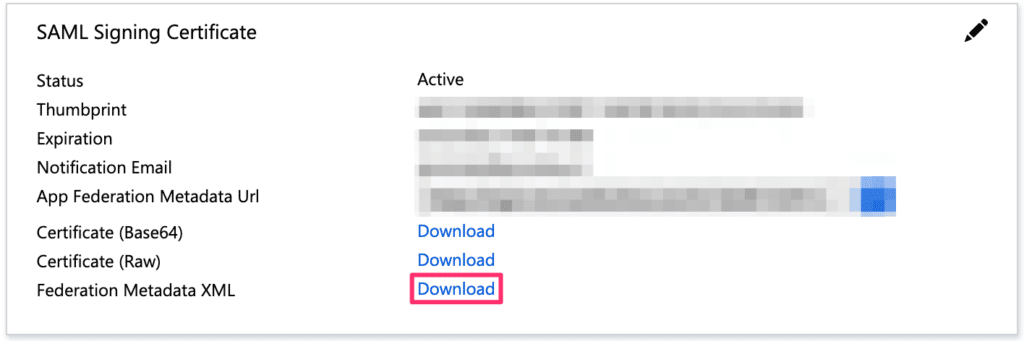 Azure Active Directory Download Federation XML